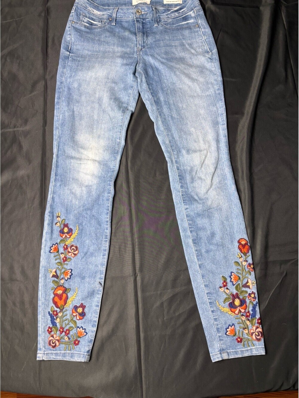 Jessica Simpson Kiss Me Super Skinny Floral Embroidered Mult